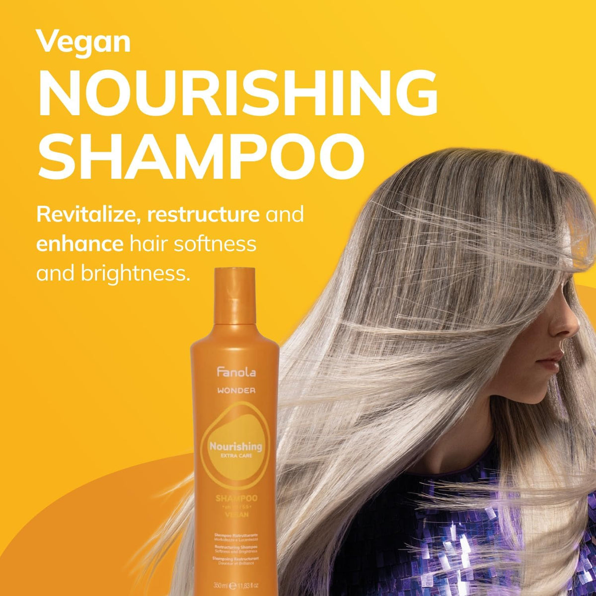 Fanola - Wonder Extra Care Nourishing Shampoo, Conditioner & Mask Trio Bundle – Fanola Wonder Extra Care Nourishing Shampoo 350ml (detail)