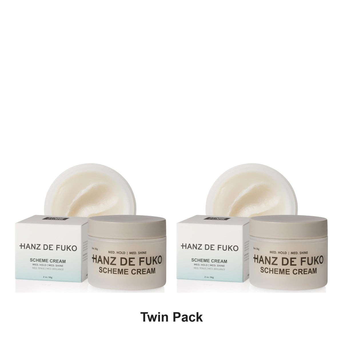 Hanz De Fuko - Scheme Cream Medium Hold Medium Shine – Twin Pack – bundle contents: 2 x Hanz De Fuko - Scheme Cream Medium Hold Medium Shine