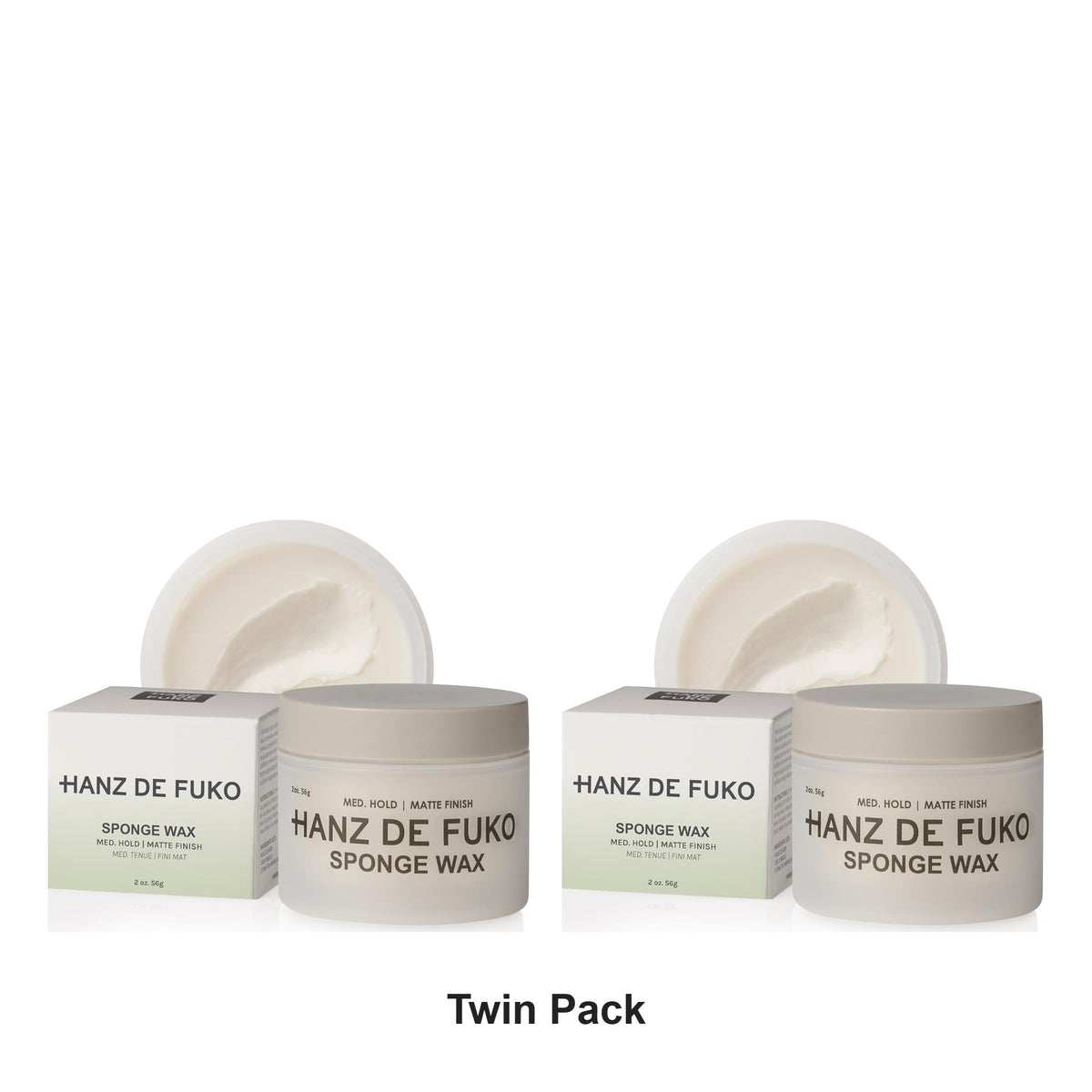 Hanz De Fuko - Sponge Mix Medium Hold Matte Finish – Twin Pack – bundle contents: 2 x Hanz De Fuko - Sponge Mix Medium Hold Matte Finish