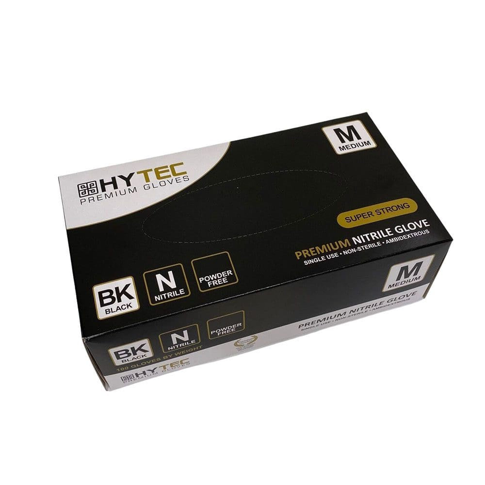 Hytec - Black Nitrile Gloves Powder Free Medium 100 Pack – product image