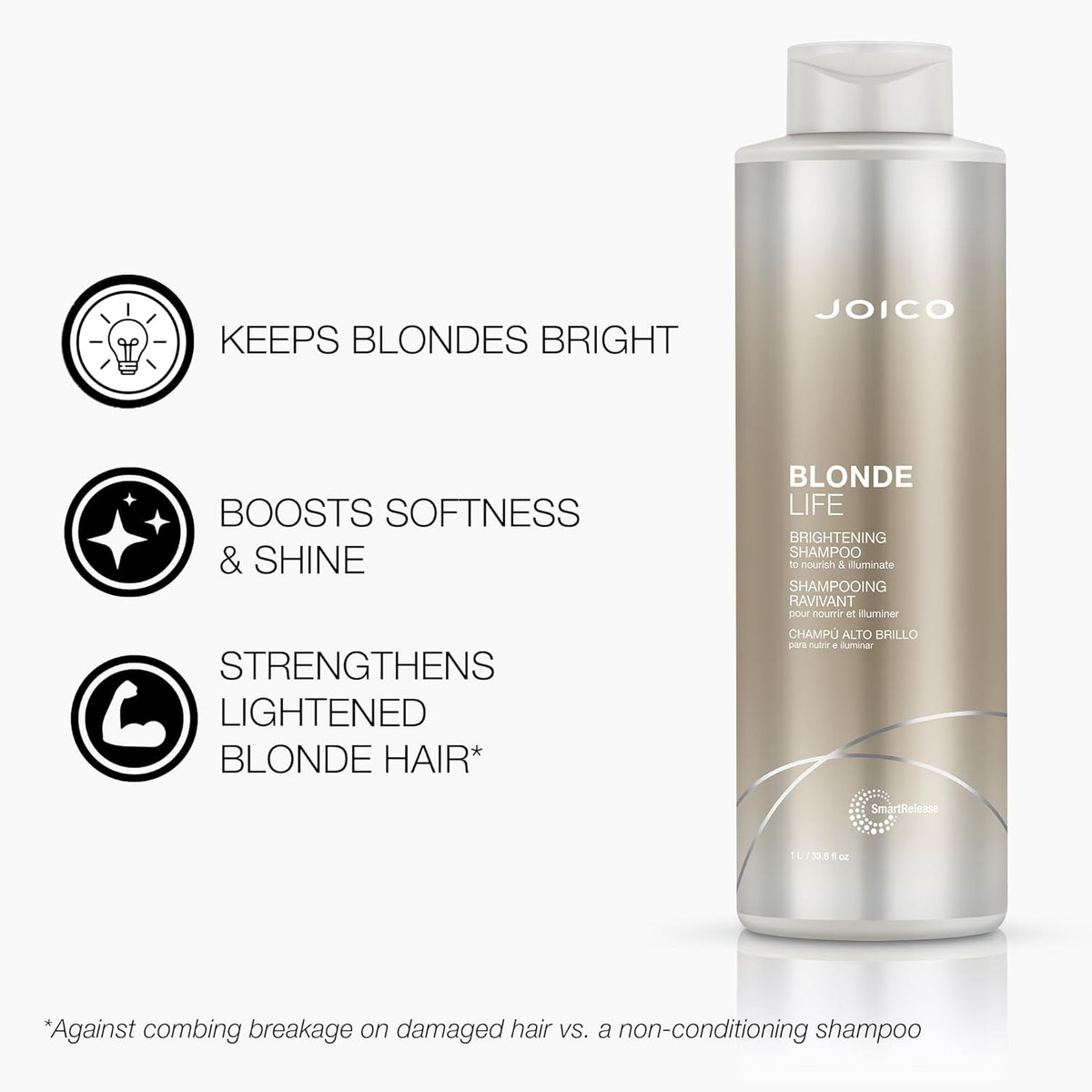 Joico - Blonde Life Brightening Shampoo & Conditioner Duo 1000ml Bundle – Joico Blonde Life Brightening Shampoo 1000ml (detail)