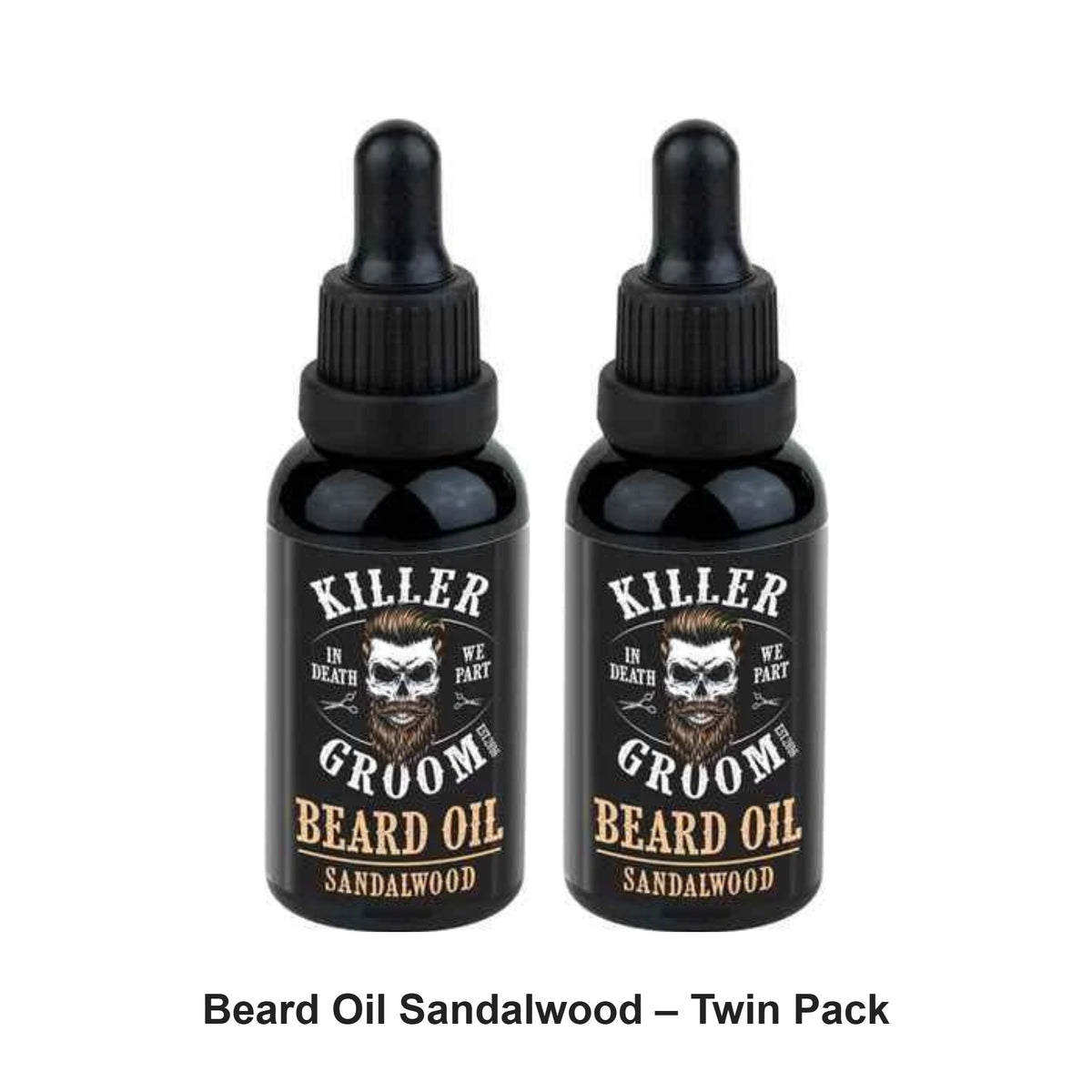 Killer Groom - Beard Oil Sandalwood – Twin Pack (2 x 30g) – bundle contents: 2 x Killer Groom - Beard Oil Sandalwood 30g
