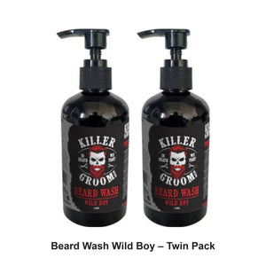 Killer Groom - Beard Wash Wild Boy – Twin Pack (2 x 250ml) – bundle contents: 2 x Killer Groom - Beard Wash Wild Boy 250ml