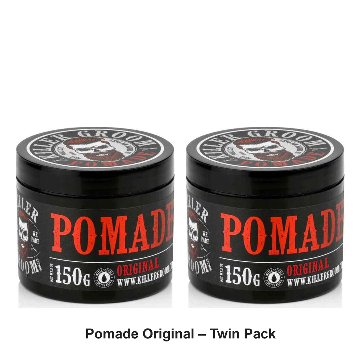 Killer Groom - Pomade Original – Twin Pack (2 x 150g) – bundle contents: 2 x Killer Groom - Pomade Original 150g