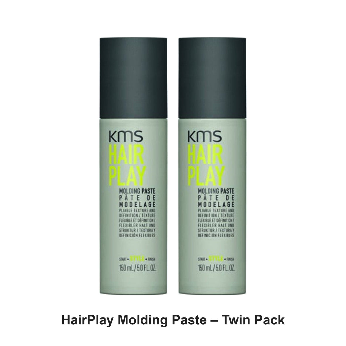 KMS - HairPlay Molding Paste – Twin Pack (2 x 150ml) – bundle contents: 2 x KMS - HairPlay Molding Paste 150ml