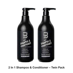 L3VEL3 - 2 In 1 Shampoo & Conditioner – Twin Pack (2 x 1000ml) – bundle contents: 2 x L3VEL3 - 2 In 1 Shampoo & Conditioner 1000ml