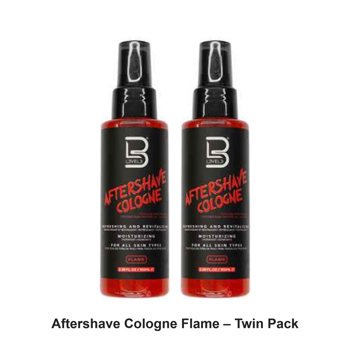 L3VEL3 - Aftershave Cologne Flame – Twin Pack (2 x 100ml) – bundle contents: 2 x L3VEL3 - Aftershave Cologne Flame 100ml