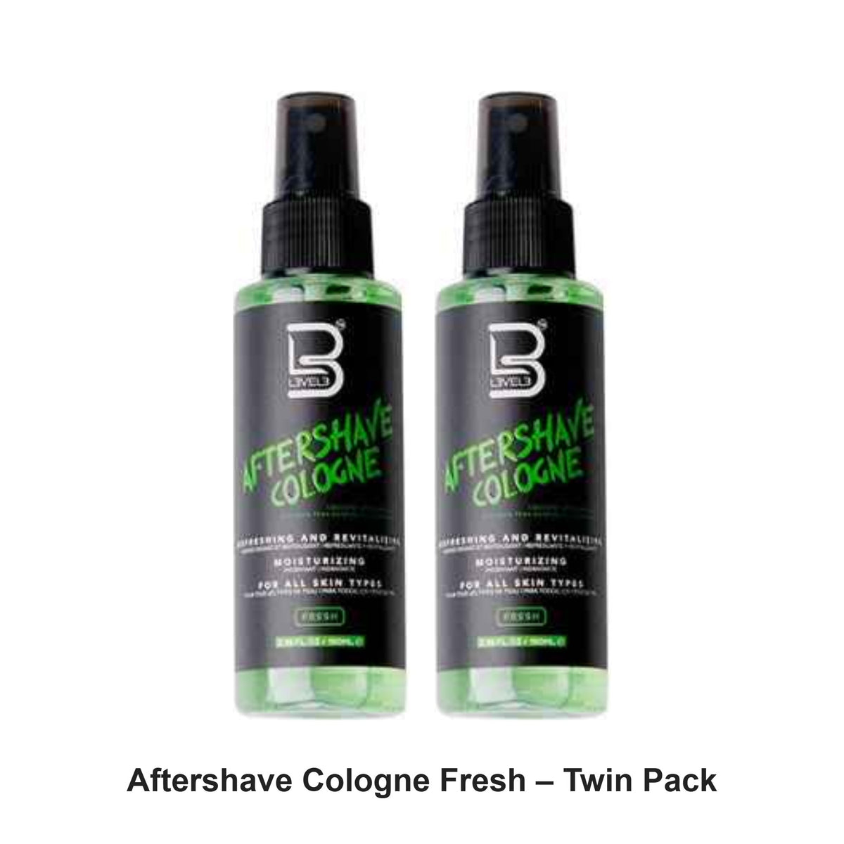 L3VEL3 - Aftershave Cologne Fresh – Twin Pack (2 x 100ml) – bundle contents: 2 x L3VEL3 - Aftershave Cologne Fresh 100ml