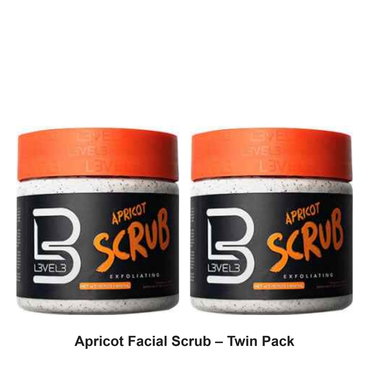 L3VEL3 - Apricot Facial Scrub – Twin Pack (2 x 500ml) – bundle contents: 2 x L3VEL3 - Apricot Facial Scrub 500ml