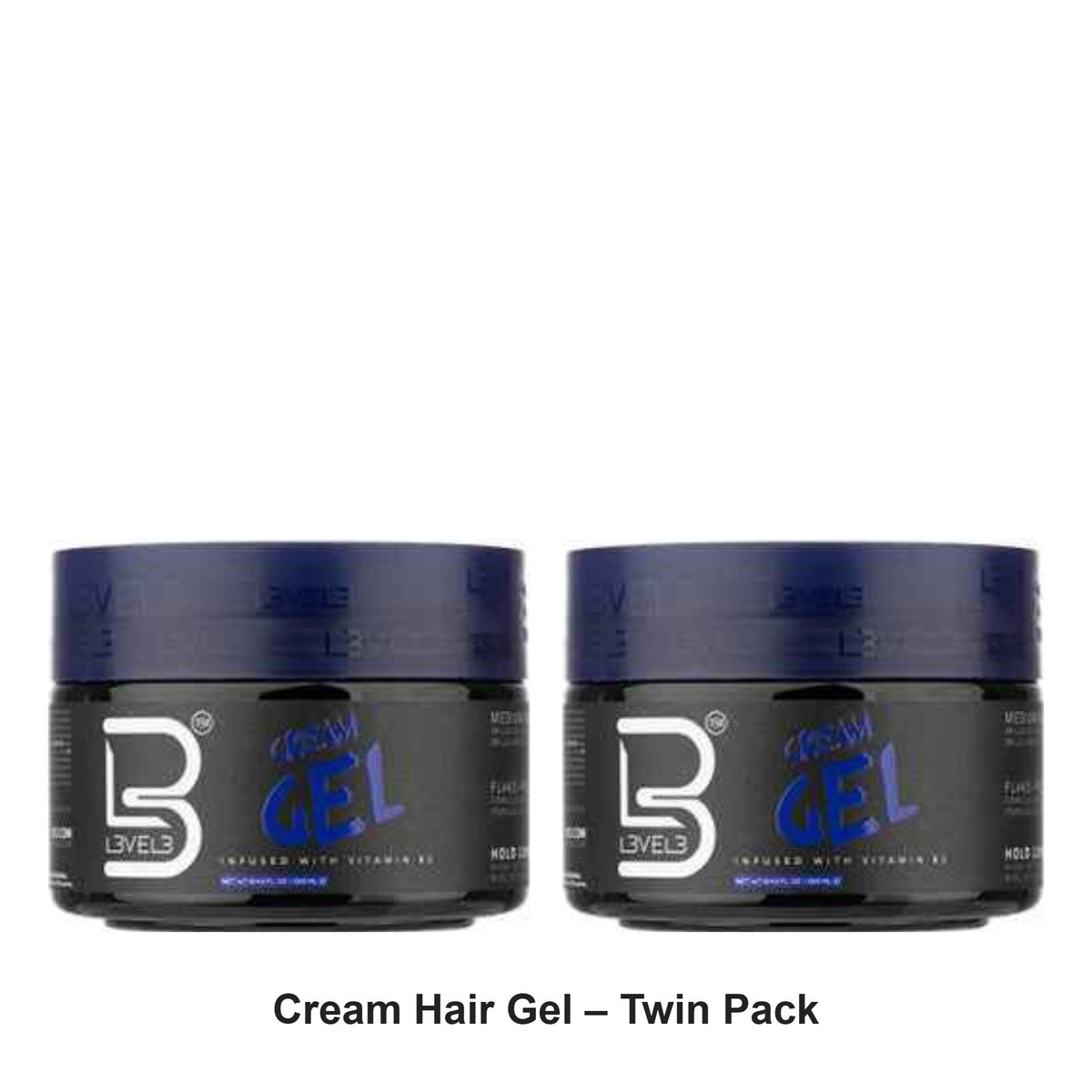 L3VEL3 - Cream Hair Gel – Twin Pack (2 x 250ml) – bundle contents: 2 x L3VEL3 - Cream Hair Gel 250ml