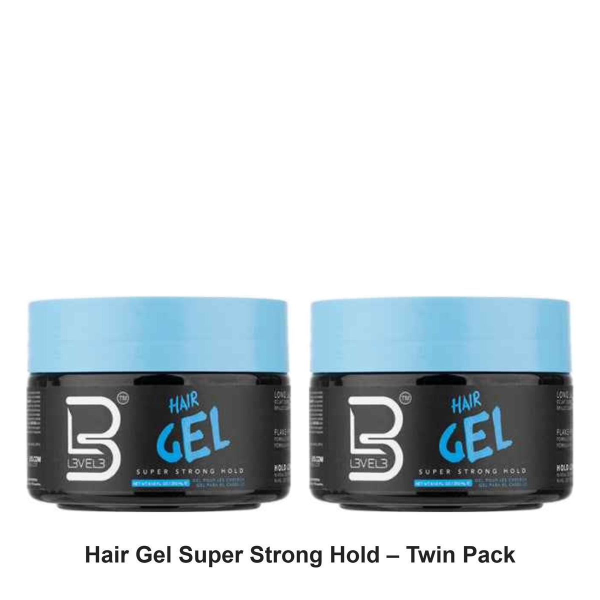 L3VEL3 - Hair Gel Super Strong Hold – Twin Pack (2 x 250ml) – bundle contents: 2 x L3VEL3 - Hair Gel Super Strong Hold 250ml