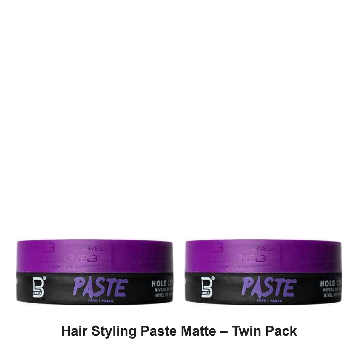 L3VEL3 - Hair Styling Paste Matte – Twin Pack (2 x 150ml) – bundle contents: 2 x L3VEL3 - Hair Styling Paste Matte 150ml