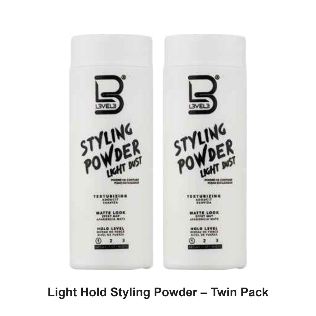 L3VEL3 - Light Hold Styling Powder – Twin Pack (2 x 30g) – bundle contents: 2 x L3VEL3 - Light Hold Styling Powder 30g