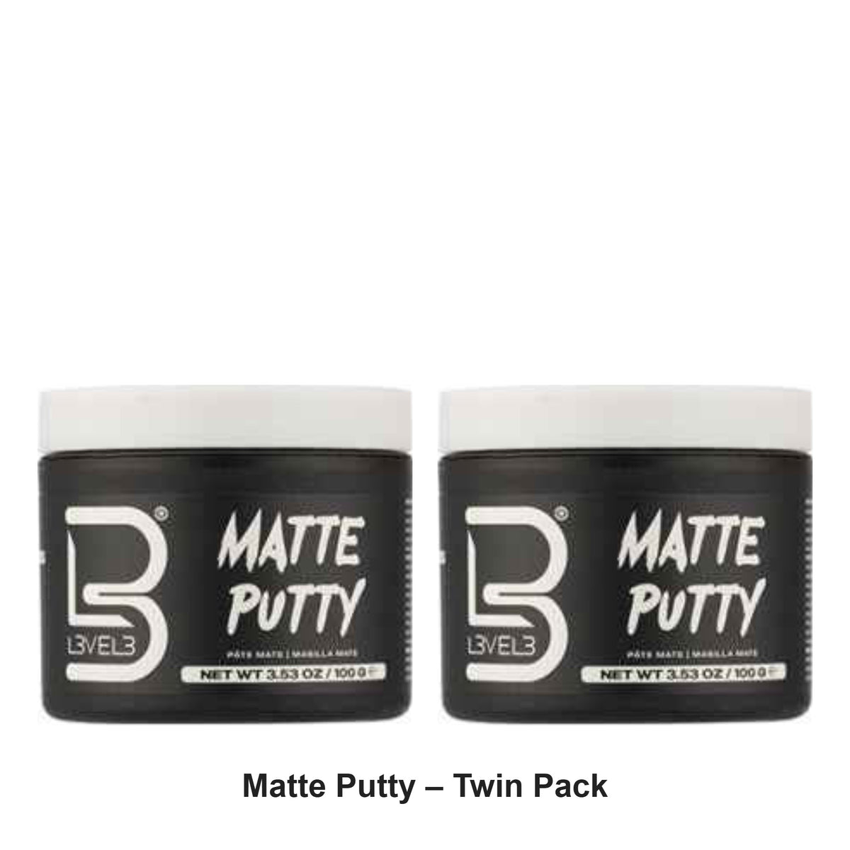 L3VEL3 - Matte Putty – Twin Pack (2 x 100g) – bundle contents: 2 x L3VEL3 - Matte Putty 100g