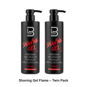 L3VEL3 - Shaving Gel Flame – Twin Pack (2 x 500ml) – bundle contents: 2 x L3VEL3 - Shaving Gel Flame 500ml