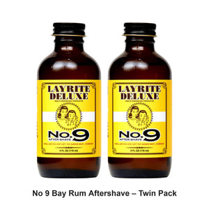 Layrite - No 9 Bay Rum Aftershave – Twin Pack (2 x 118ml) – bundle contents: 2 x Layrite - No 9 Bay Rum Aftershave 118ml