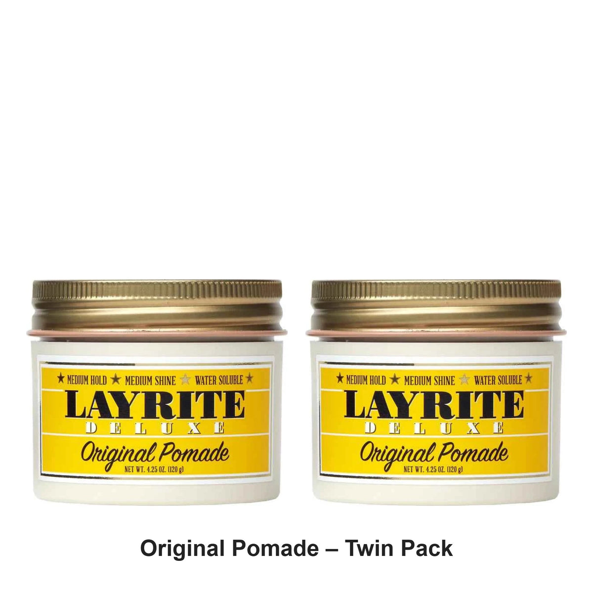 Layrite - Original Pomade – Twin Pack (2 x 120g) – bundle contents: 2 x Layrite - Original Pomade 120g