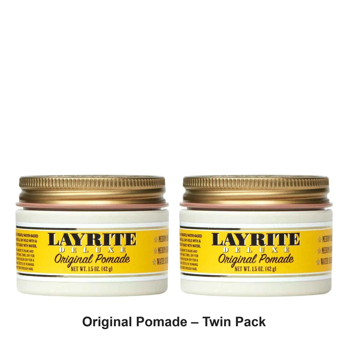 Layrite - Original Pomade – Twin Pack (2 x 42g) – bundle contents: 2 x Layrite - Original Pomade 42g