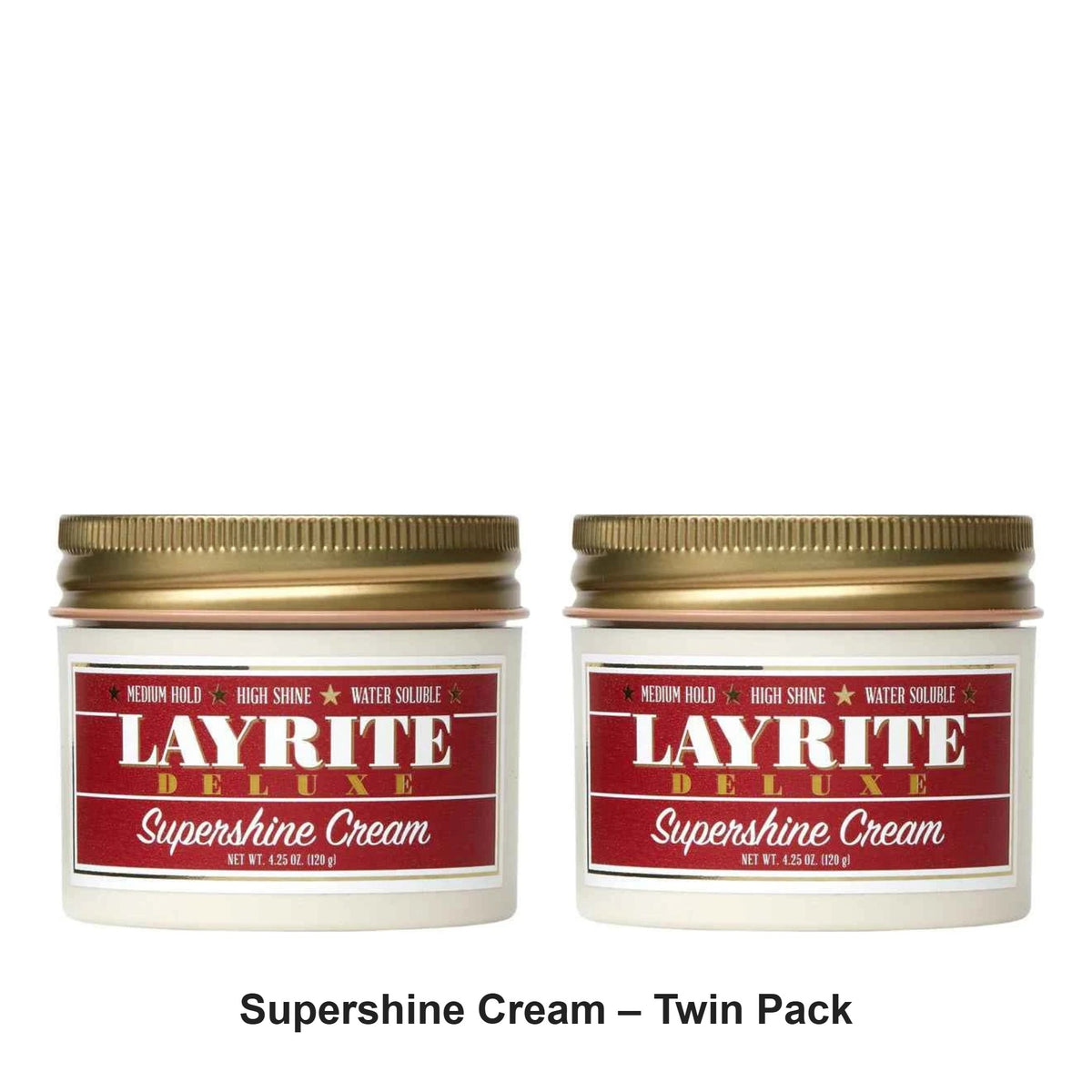 Layrite - Supershine Cream – Twin Pack (2 x 120g) – bundle contents: 2 x Layrite - Supershine Cream 120g
