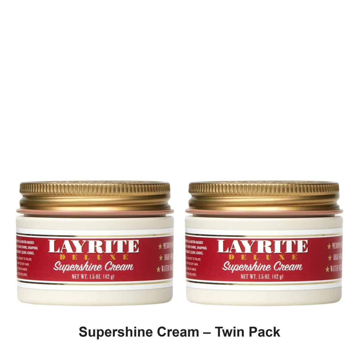 Layrite - Supershine Cream – Twin Pack (2 x 42g) – bundle contents: 2 x Layrite - Supershine Cream 42g