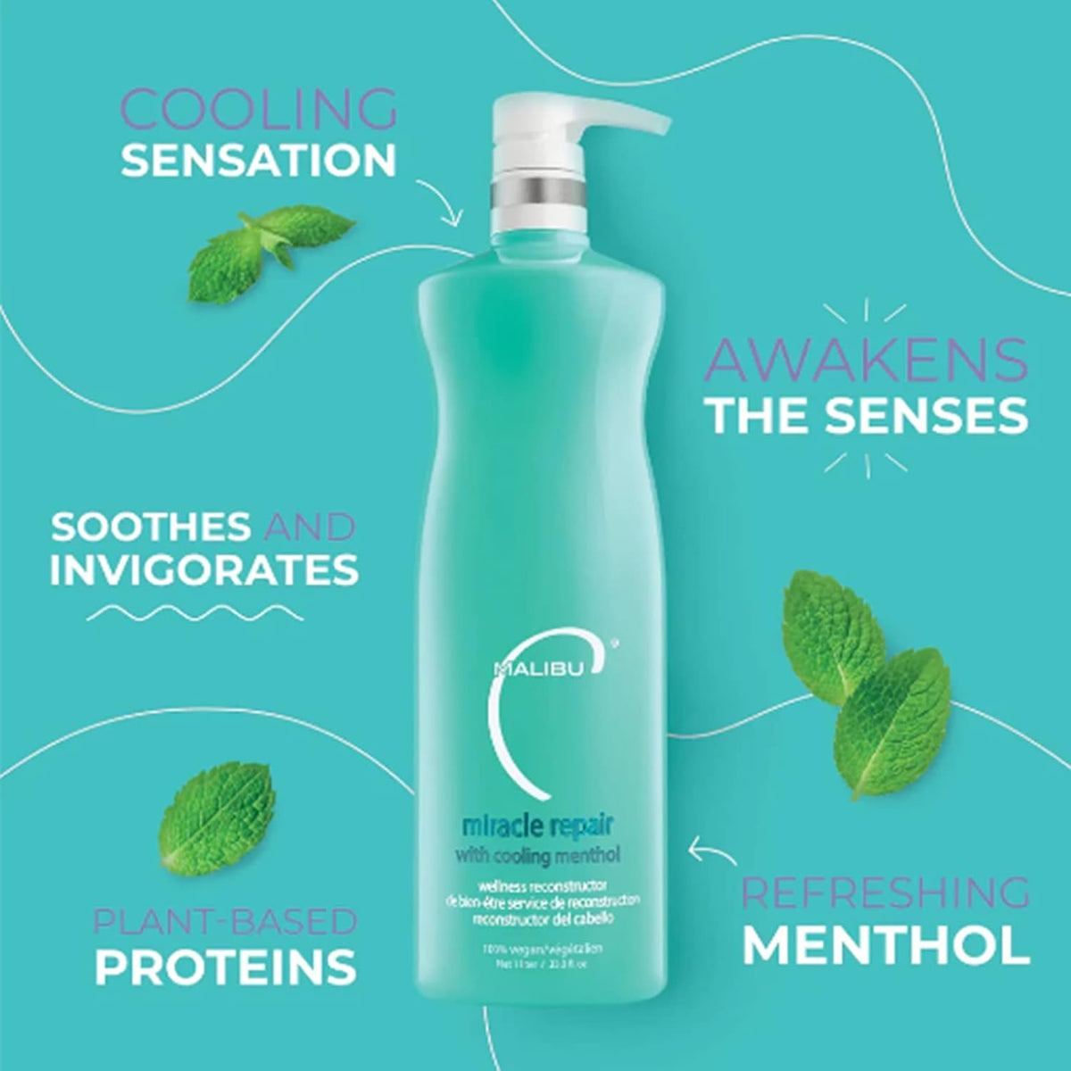 Malibu C Miracle Repair With Cooling Menthol 1000ml - image 2