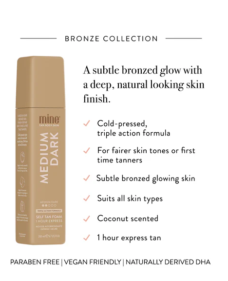 Mine Tan - Medium Dark Self Tan Foam & Applicator Mitt Duo Bundle – Mine Tan Medium Dark Self Tan Foam 200ml (detail)