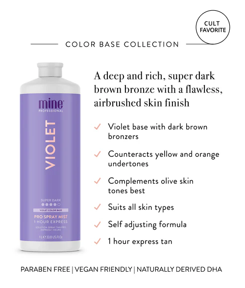 Mine Tan - Violet Pro Spray Mist 1000ml – product image 2