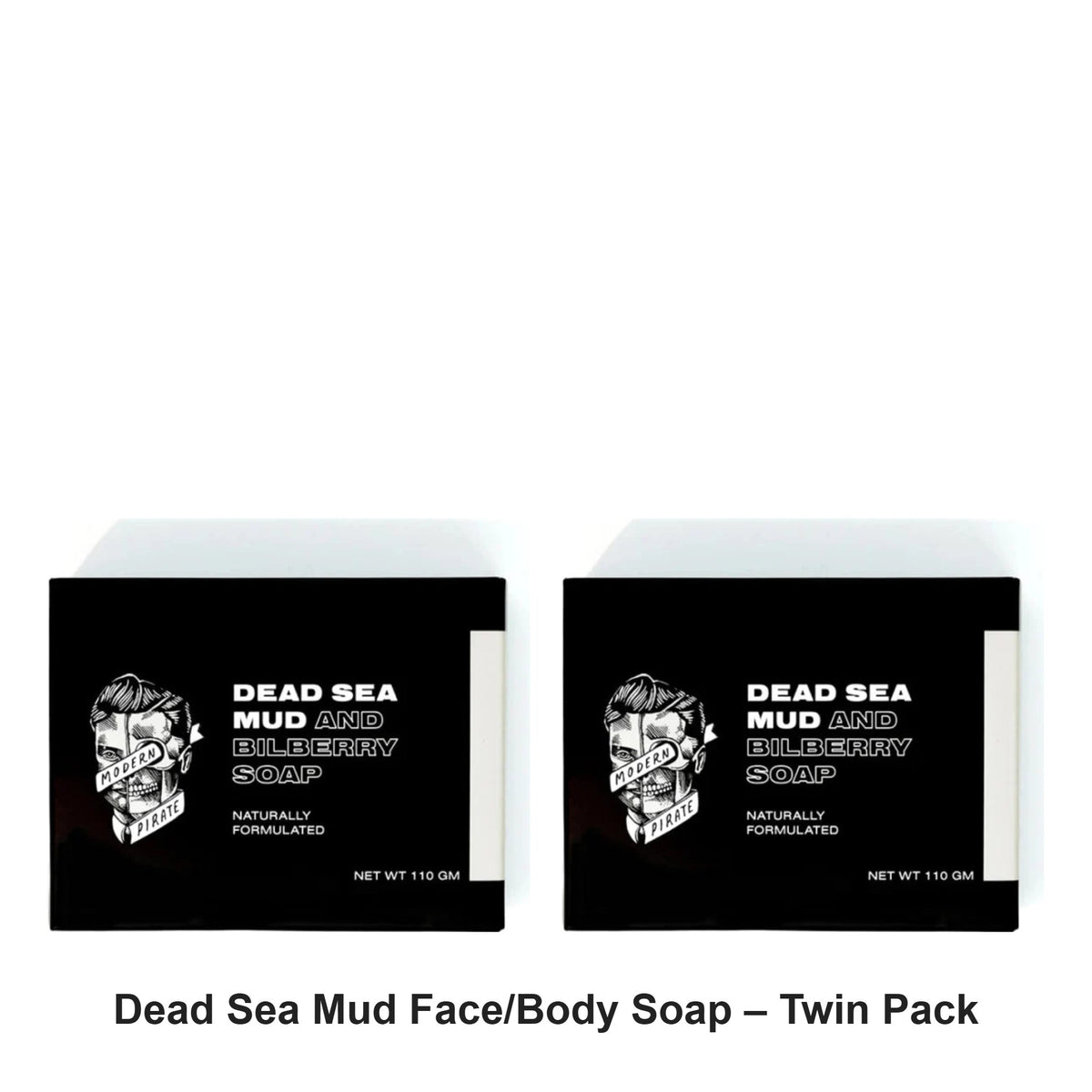 Modern Pirate - Dead Sea Mud Face/Body Soap – Twin Pack (2 x 110g) – bundle contents: 2 x Modern Pirate - Dead Sea Mud Face/Body Soap 110g