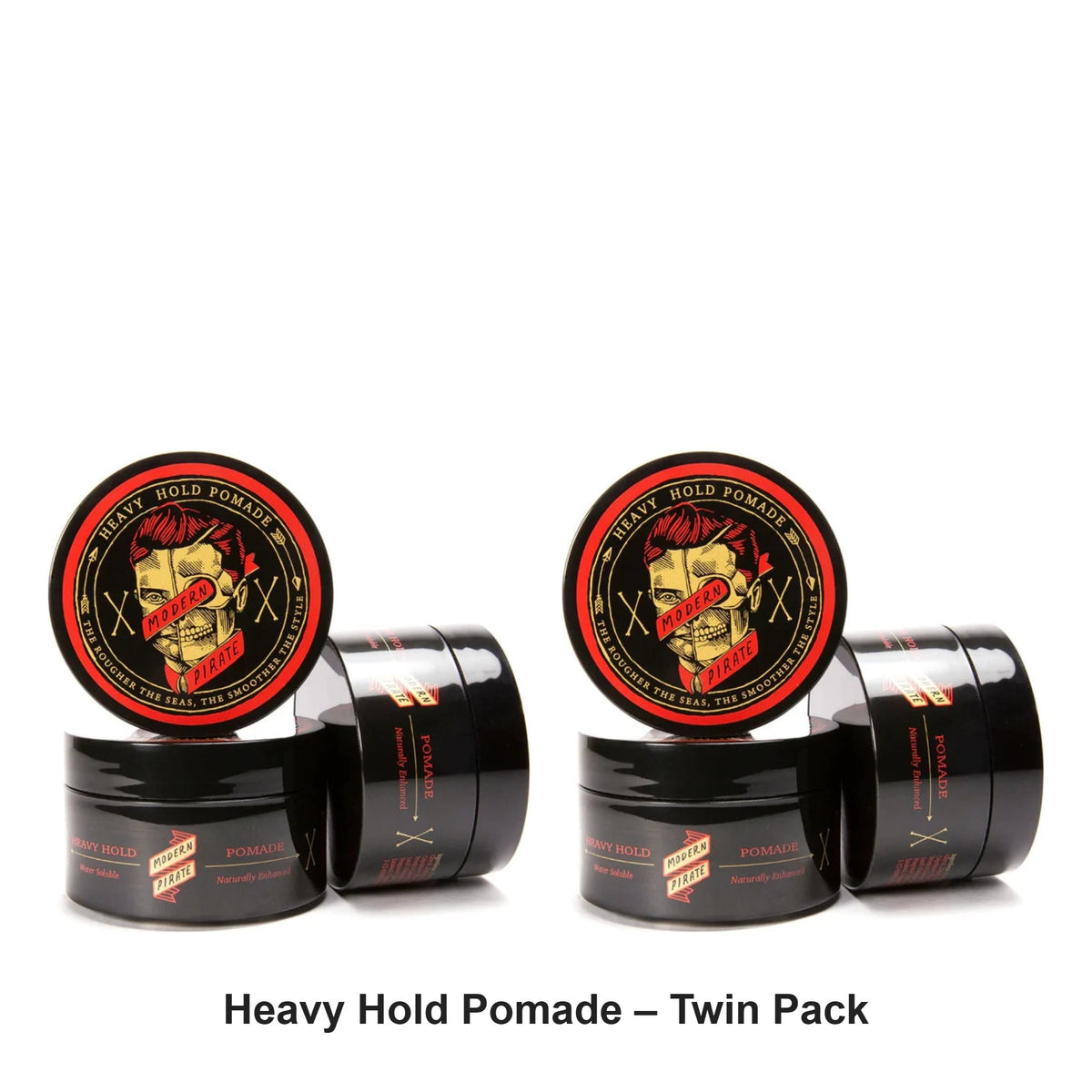 Modern Pirate - Heavy Hold Pomade – Twin Pack (2 x 100g) – bundle contents: 2 x Modern Pirate - Heavy Hold Pomade 100g