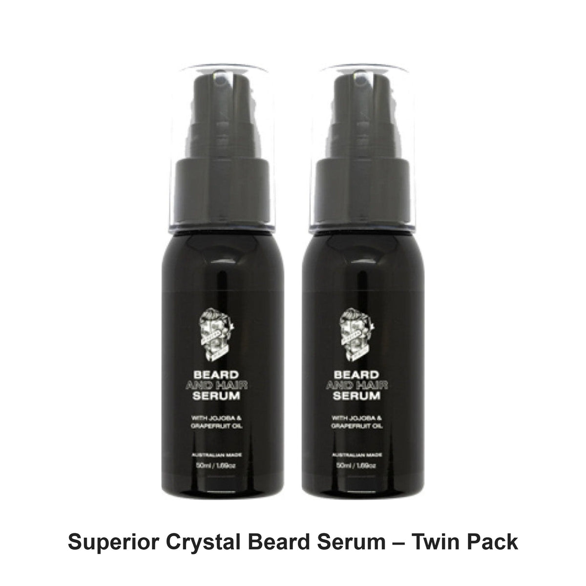 Modern Pirate - Superior Crystal Beard Serum – Twin Pack (2 x 50ml) – bundle contents: 2 x Modern Pirate - Superior Crystal Beard Serum 50ml