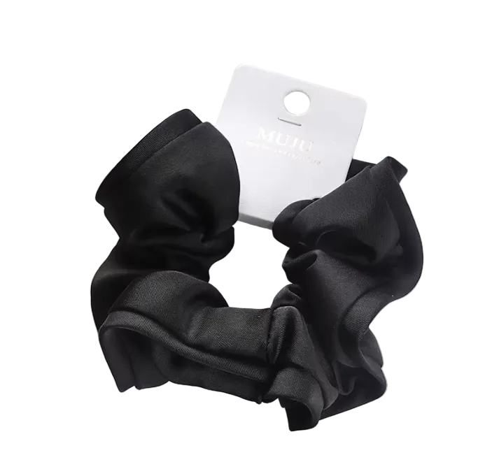 MUJU - Satin Scrunchie 12cm Black – product image