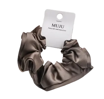 MUJU - Satin Scrunchie 12cm Taupe – product image