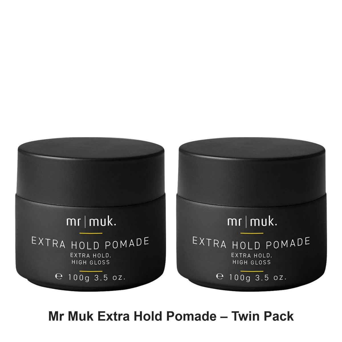 Muk Hair - Mr Muk Extra Hold Pomade – Twin Pack (2 x 100g) – bundle contents: 2 x Muk Hair - Mr Muk Extra Hold Pomade 100g
