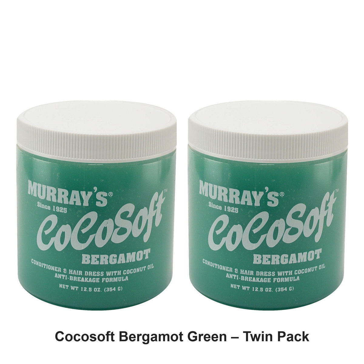 Murrays - Cocosoft Bergamot Green – Twin Pack (2 x 354g) – bundle contents: 2 x Murrays - Cocosoft Bergamot Green 354g