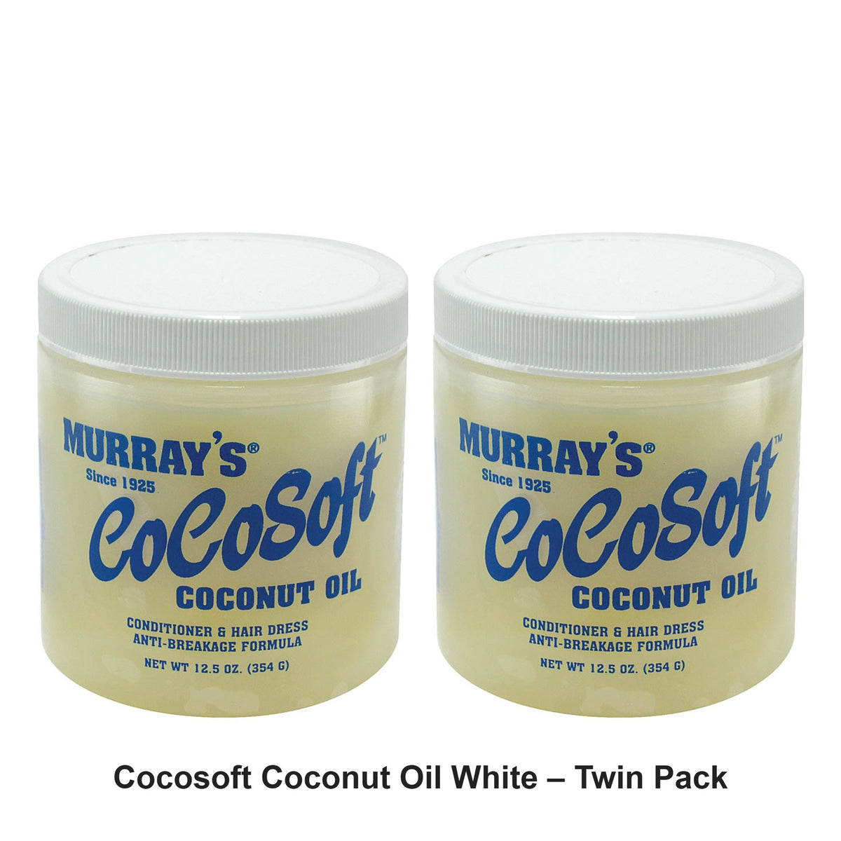 Murrays - Cocosoft Coconut Oil White – Twin Pack (2 x 354g) – bundle contents: 2 x Murrays - Cocosoft Coconut Oil White 354g