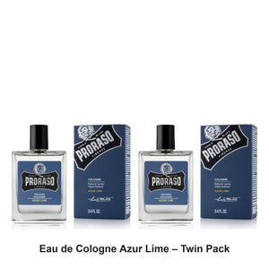 Proraso - Eau de Cologne Azur Lime – Twin Pack (2 x 100ml) – bundle contents: 2 x Proraso - Eau de Cologne Azur Lime 100ml