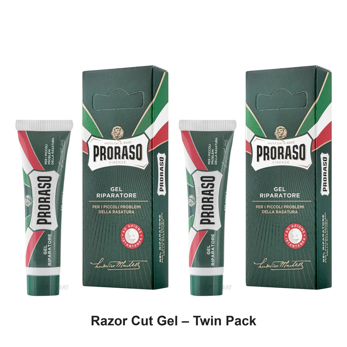Proraso - Razor Cut Gel – Twin Pack (2 x 10ml) – bundle contents: 2 x Proraso - Razor Cut Gel 10ml