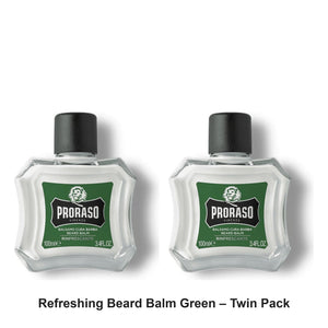 Proraso - Refreshing Beard Balm Green – Twin Pack (2 x 100ml) – bundle contents: 2 x Proraso - Refreshing Beard Balm Green 100ml