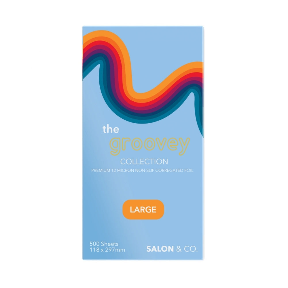 Salon & Co - Groovey 12 Micron Pre-Cut Rippled Foil Large 500pc – product image
