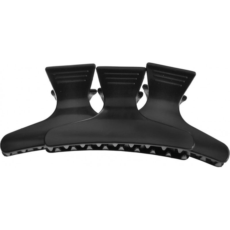 Salon Smart - Butterfly Clamps Large Black 12pc – front of pack/product