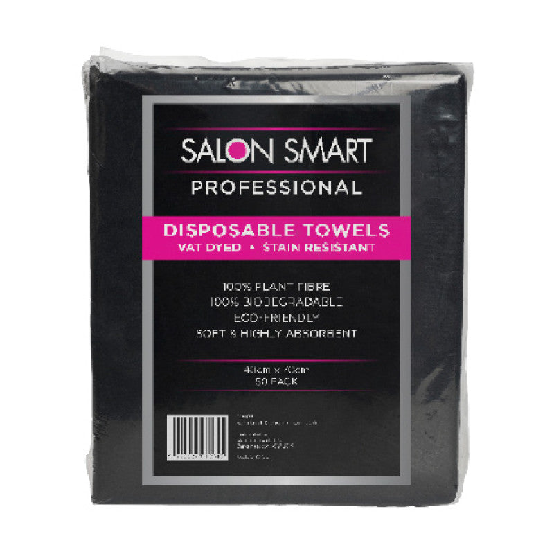 Salon Smart - Disposable Towels Black 50pc – front of pack/product
