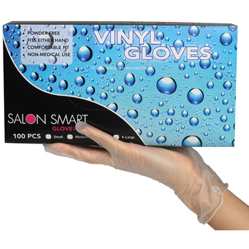 Salon Smart - Gloveworks Clear Vinyl Gloves Medium 100pk – front of pack/product