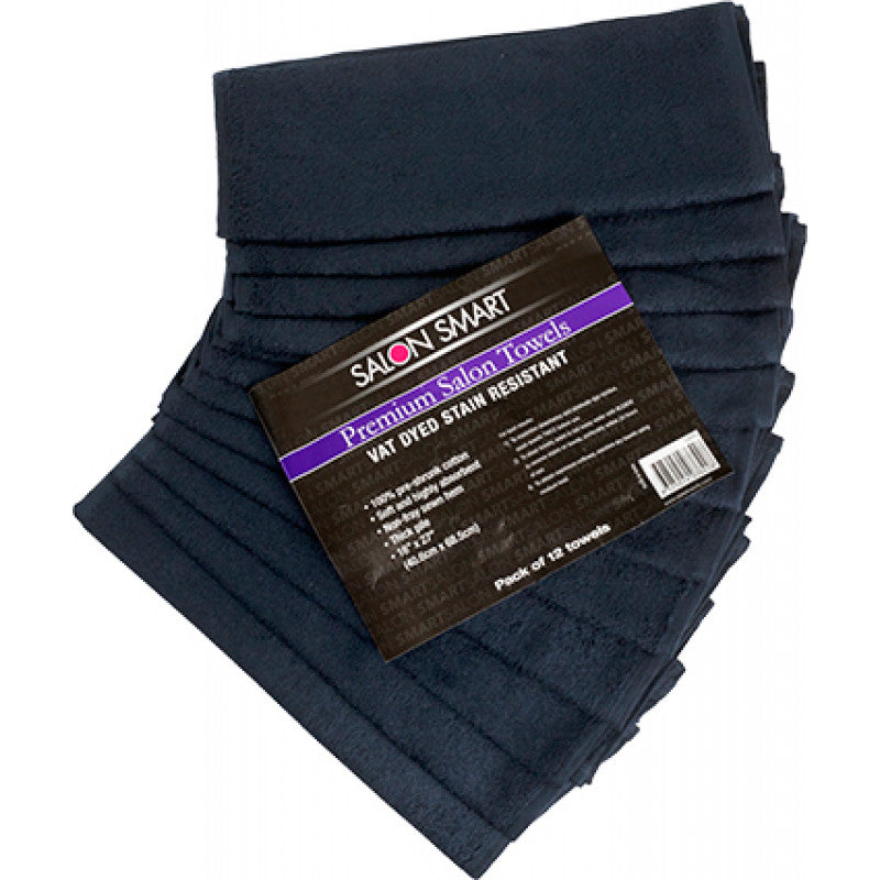 Salon Smart - Premium Towels Black 12pc – front of pack/product