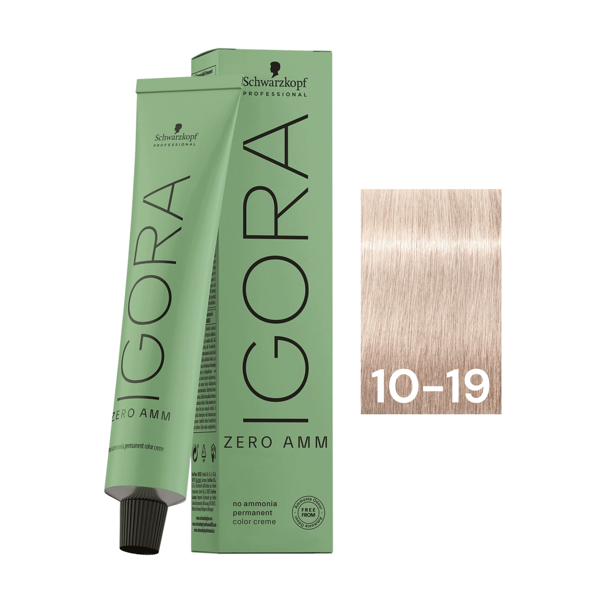 Schwarzkopf Professional - Igora Zero Amm 10-19 Ultra Blonde Cendré Violet 60ml – tube and box