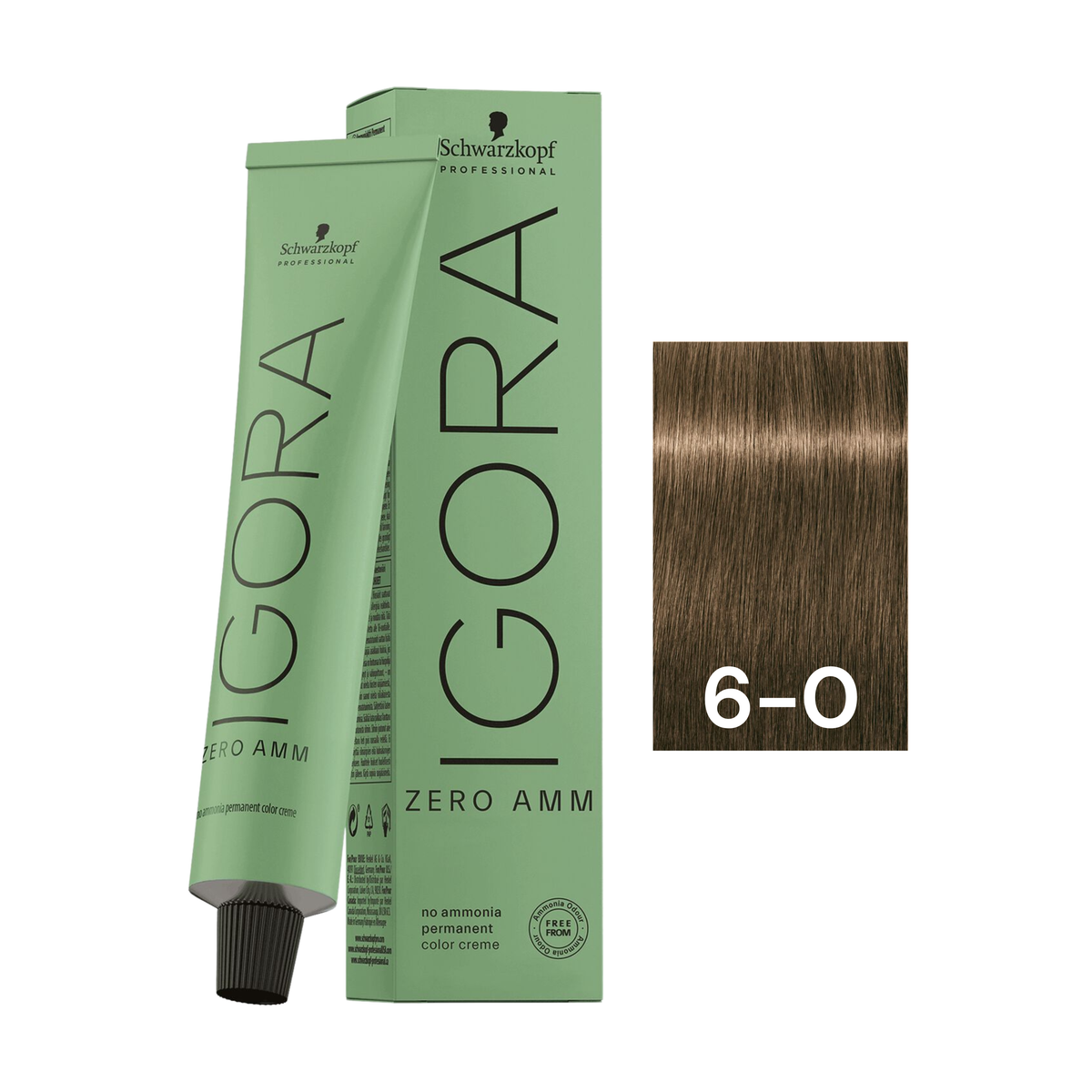 Schwarzkopf Professional - Igora Zero Amm 6-0 Dark Blonde Natural 60ml – tube and box