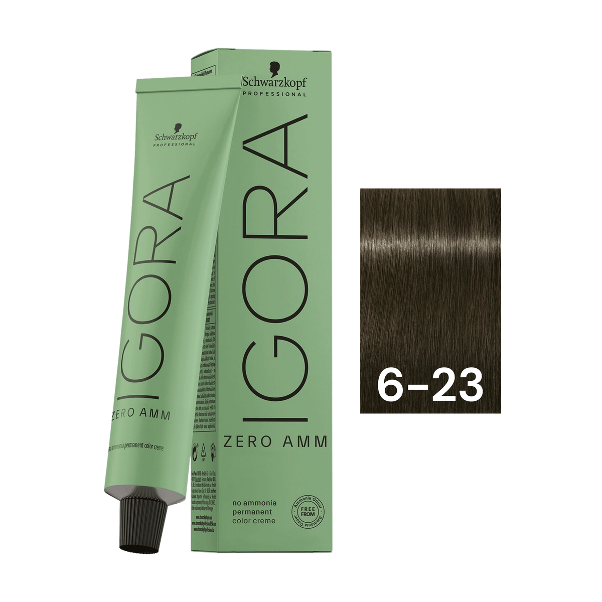 Schwarzkopf Professional - Igora Zero Amm 6-23 Dark Blonde Ash Matt 60ml – tube and box