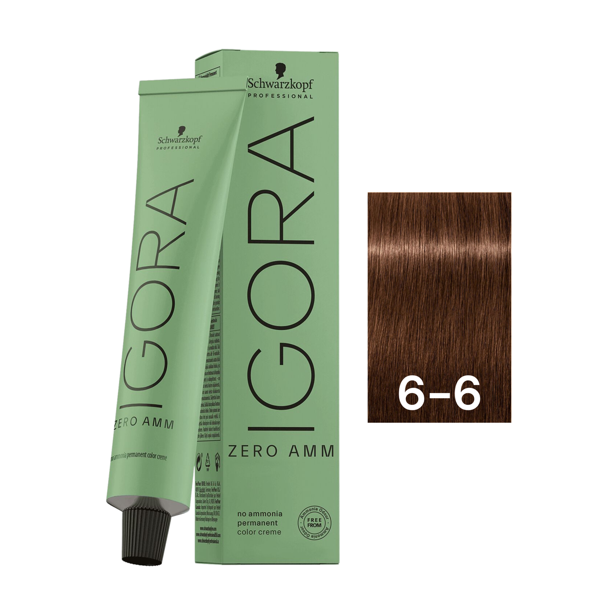 Schwarzkopf Professional - Igora Zero Amm 6-6 Dark Blonde Chocolate 60ml – tube and box
