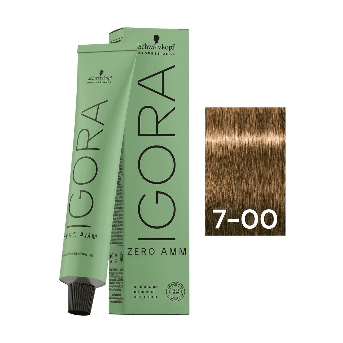 Schwarzkopf Professional - Igora Zero Amm 7-00 Medium Blonde Natural Extra 60ml – tube and box