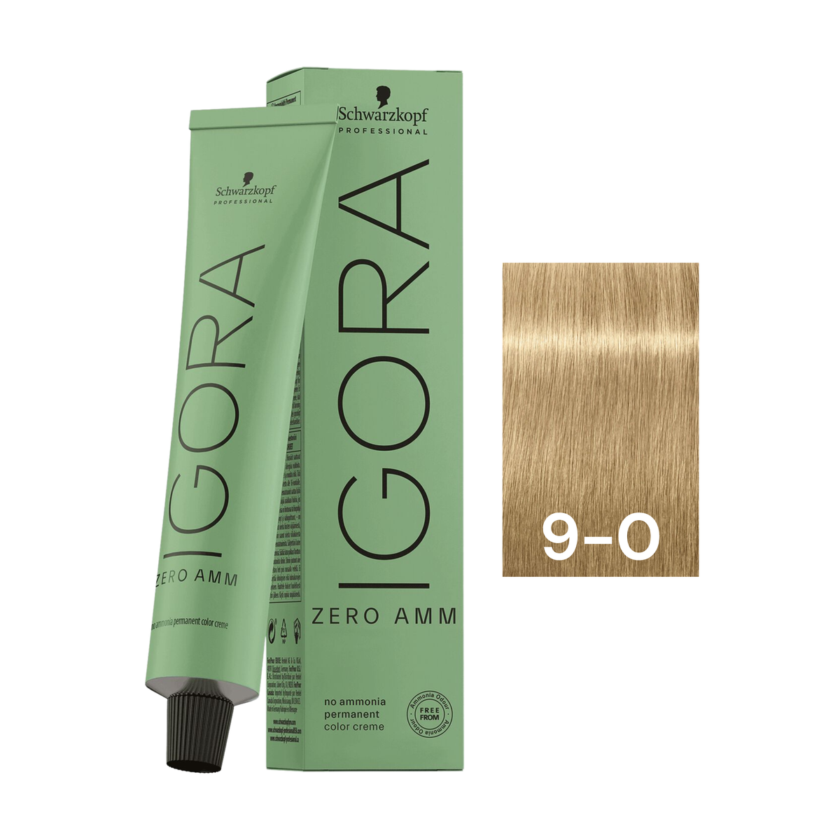 Schwarzkopf Professional - Igora Zero Amm 9-0 Extra Light Blonde Natural 60ml – tube and box