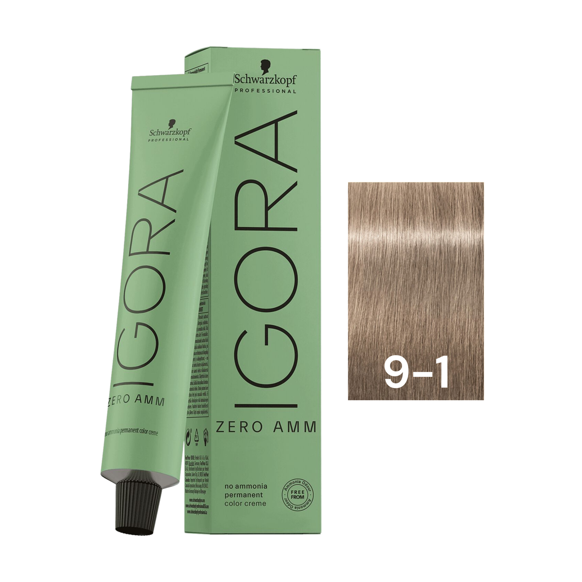 Schwarzkopf Professional - Igora Zero Amm 9-1 Extra Light Blonde Cendré 60ml – tube and box